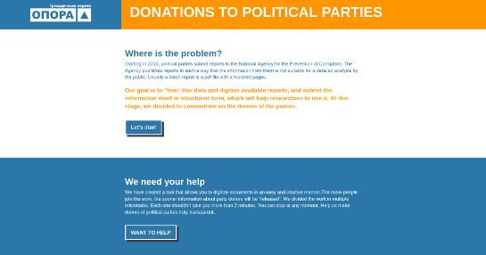 landing page of the K-Monitor campaign of asset liberation